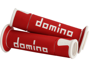 Domino A450 Sportbike Grips (Red/White)