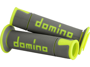 Domino A450 Sportbike Grips (Gray/Flo Yellow)