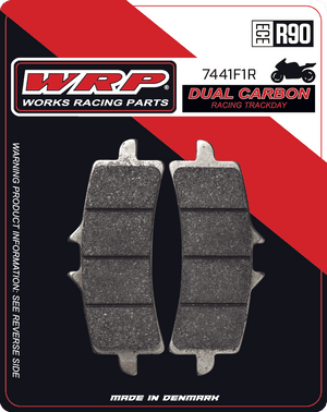 WRP Brake Pads Dual Carbon Racing / Trackday Stylema F1R
Fitment
OEM Brembo M4, M50, GP4-RS, Stylema, GP4-RX, GP4-MS
Same as SBS 841 DC
Aprilia RSV4 1000 ABS (2009-2014)
Aprilia RSV4 1000 Factory (2009-2011)
Aprilia RSV4 1000 Factory APRC ABS (2014-2016)
Aprilia RSV4 1100 (non-Factory) (2019+)
Aprilia RSV4 1100 Factory (2019-2024)
Ducati 848 EVO (2011-2012)
Ducati 1098 (2007-2010)
Ducati 1098/S Streetfighter (2009-2014)
Ducati Streetfighter V2 (2025)
Ducati 1198 S/SP (2009-2013)
Ducati Hypermotard 1100/SP/EVO (2007-2013)
Ducati Panigale 1199 (2012-2015)
Ducati Panigale 1299 (2015+)
Ducati Panigale V2 (2025)
Ducati Panigale V4 (2018-2024)
Ducati Panigale V4 S (2018-2024)
Ducati Panigale V4 R (2019+)
Ducati Monster V2
Honda CBR 1000 RR-R Fireblade SP/SP2 (2023+) (Brembo)
Kawasaki Ninja H2 (2015+)
Kawasaki Ninja ZX-10R (2016+)
Kawasaki ZH2 SE 1000 (2021+)
KTM Duke 690/R (2014-2017)
KTM RC8 1190 (2008-2015)
KTM RC8 C 890
KTM SuperDuke 1290/R (2014+)
MV Agusta F4 (2012+)
MV Agusta F4 (2008-2011)
Suzuki GSX-R 600 / 750 (2011+)
Suzuki GSX-R 1000 (2012+)
Suzuki GSX-R 1000 R (17-19)
Suzuki Hayabusa (2013+)
Yamaha R1 (2025+)
Yamaha R9 (2025+)
Equivalent to Galfer 373
Equivalent to Vesrah VD-9031
Equivalent to EBC FA447