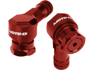 Right Angled Motorcycle Valve Stems for Racing and Sportbikes Red