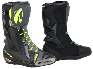 Forma Phantom Motorcycle Roadracing Boots Black/Gray/Hi-Viz | Best Price / On Sale: MOTO-D Racing