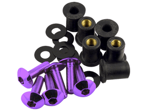 Pro-Bolt Aluminum Screen Bolts (8/ea) (Purple)
Fits Most Sportbikes
IMPORTANT NOTE: Ducati and MV Models require a different size
*Please Check your Bike to Ensure Proper Sizing / Fitment